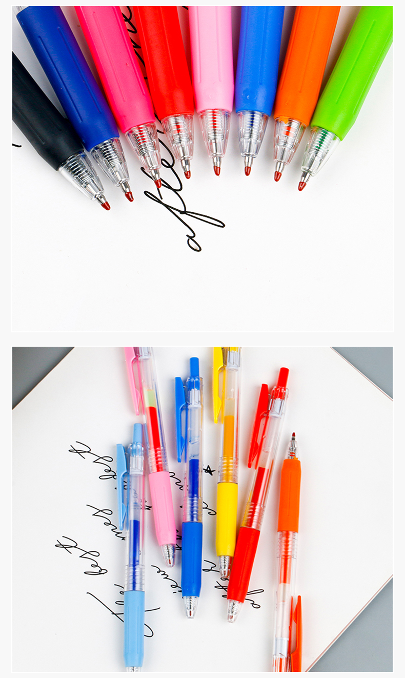 中性笔按动果汁笔学生手账笔创意多颜色水笔少女心做笔记专用大容量中性笔详情6