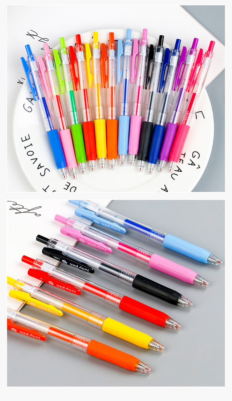 中性笔按动果汁笔学生手账笔创意多颜色水笔少女心做笔记专用大容量中性笔详情7
