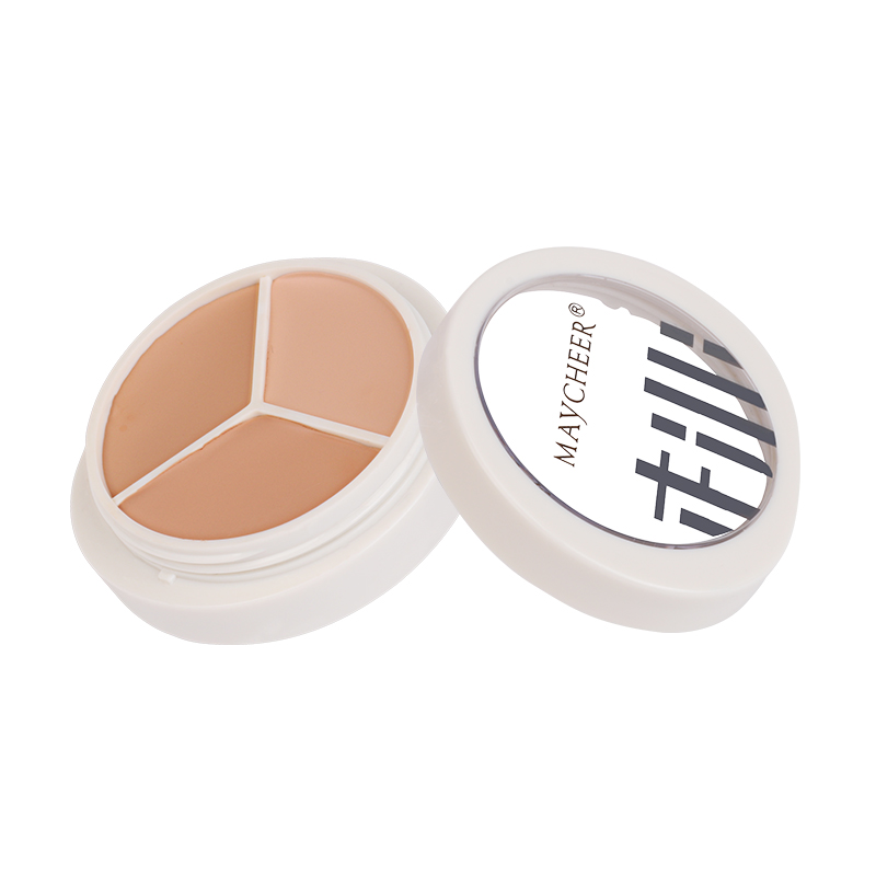 Beauty Three Color Concealer Moisturizing Oil Control Cover Spots Fade Eye Bags Cover Freckles Pimple Mark Dark Circles Lasting Item Picture