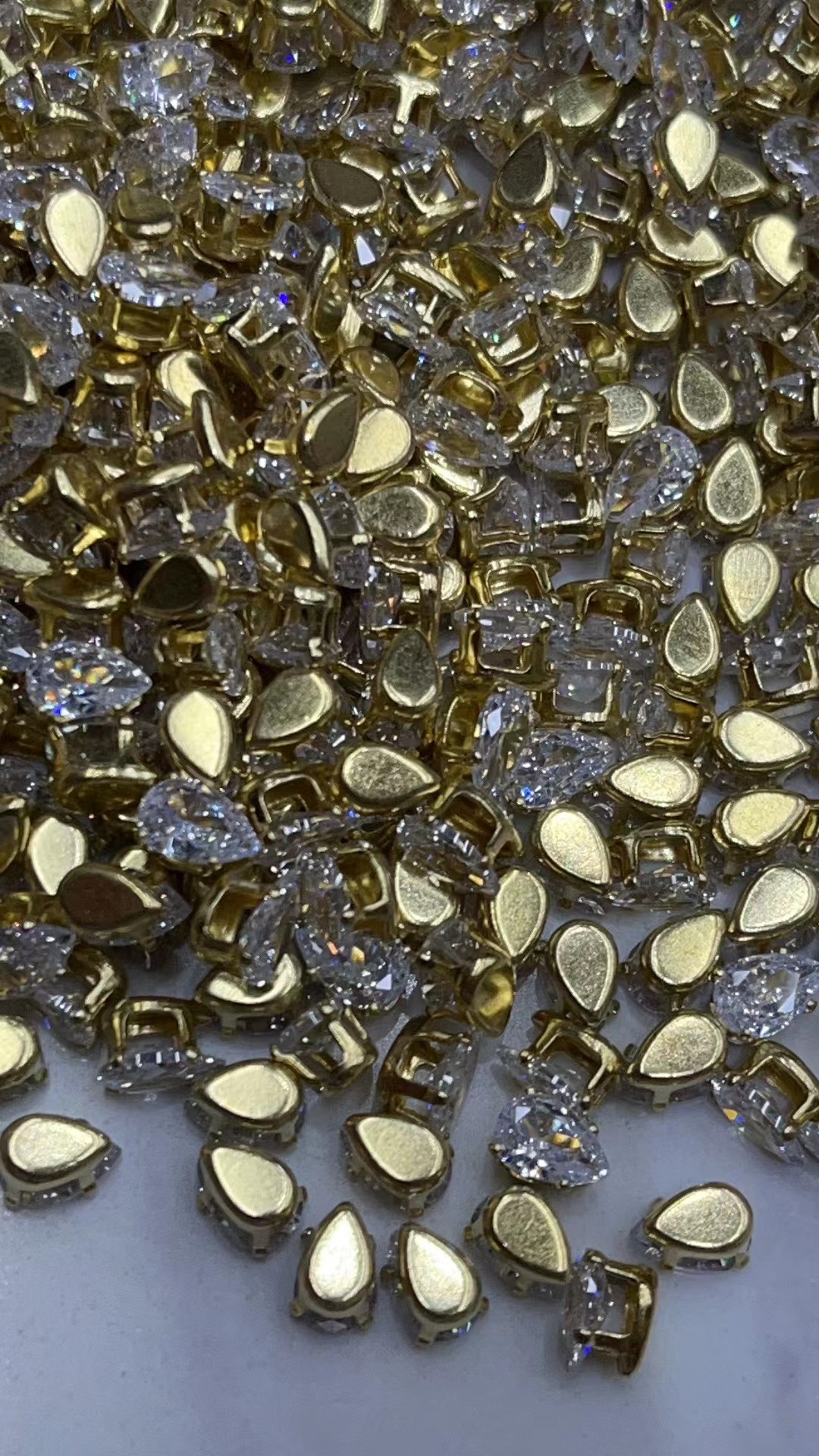 5*7 Water Drops + Real Zirconium Copper Factory Direct Sales Network Red Diy Accessories Specification drawing