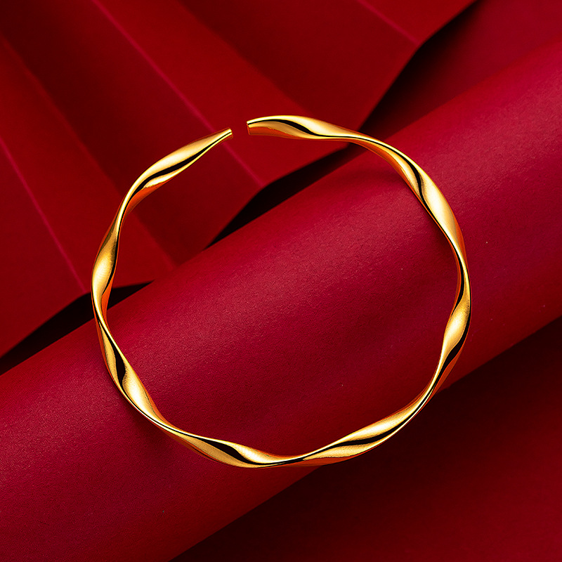 Zhou Home With Mobius Ring Love Eternal Bracelet More Nansha Gold Opening Fashion Simple Wave Bracelet Novelty Jewelry Application Scenario