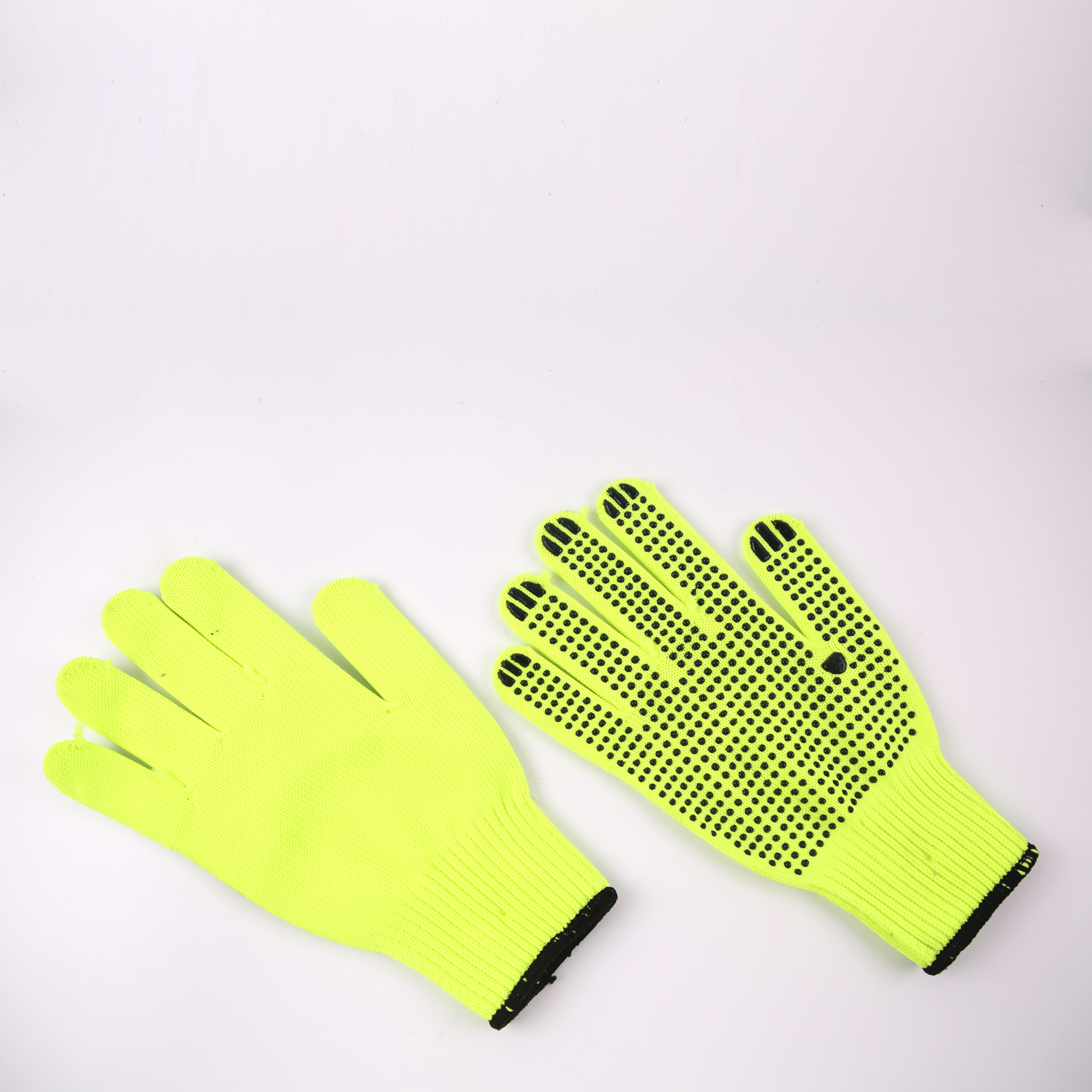 Dispensing gloves Protective gloves Plastic gloves orange yarn ten needle computer machine single black dot non-slip wear resistant sweat absorbent protective gloves thumbnail