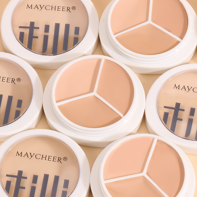 Beauty Three Color Concealer Moisturizing Oil Control Cover Spots Fade Eye Bags Cover Freckles Pimple Mark Dark Circles Lasting
