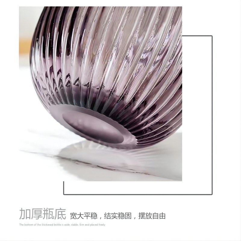 Chrysanthemum Min Craft New Chinese Glass Vase Porch Study Art Living Room Desktop Home Lily Flower Arrangement Decoration Home Model Room Purple Gold Powder Home Strike Piece Application Scenario