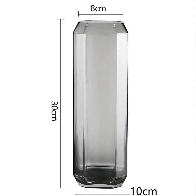 Kikumin Craft American Style High Transparent Glass Vase Hotel Villa Decorative Arts And Crafts Ornaments Rich Bamboo Flowers Flower Arrangement Square Flower Device Item Picture