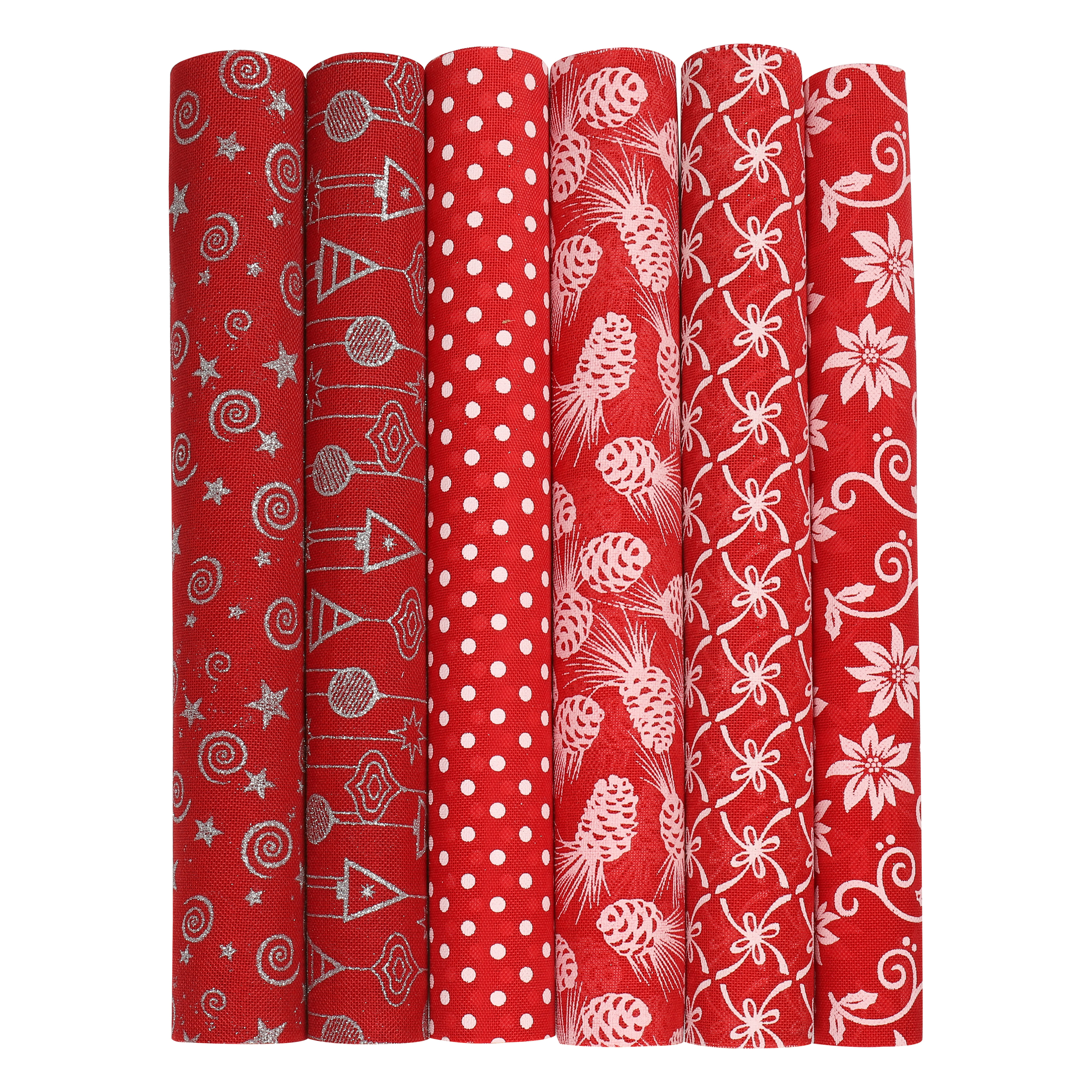 Chuso Craft 0842 Flower Wrapping Paper Christmas Supplies Christmas Tree Decoration Gift Packaging Red Imitation Hemp Christmas Tree Decoration Rib Webbing Spot Wholesale Hot Gold Red Green Floating Ribbon 2