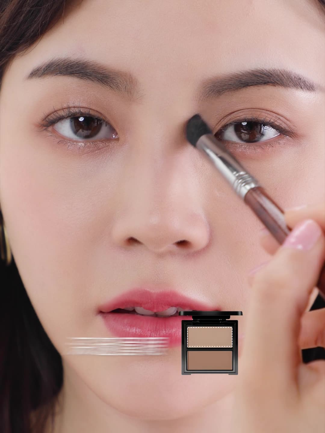 NOVO Three-dimensional Shaping dual-color Contouring Tray, three-dimensional high-gloss shadow Contouring powder, waterproof and sweat-proof, brightening skin tone