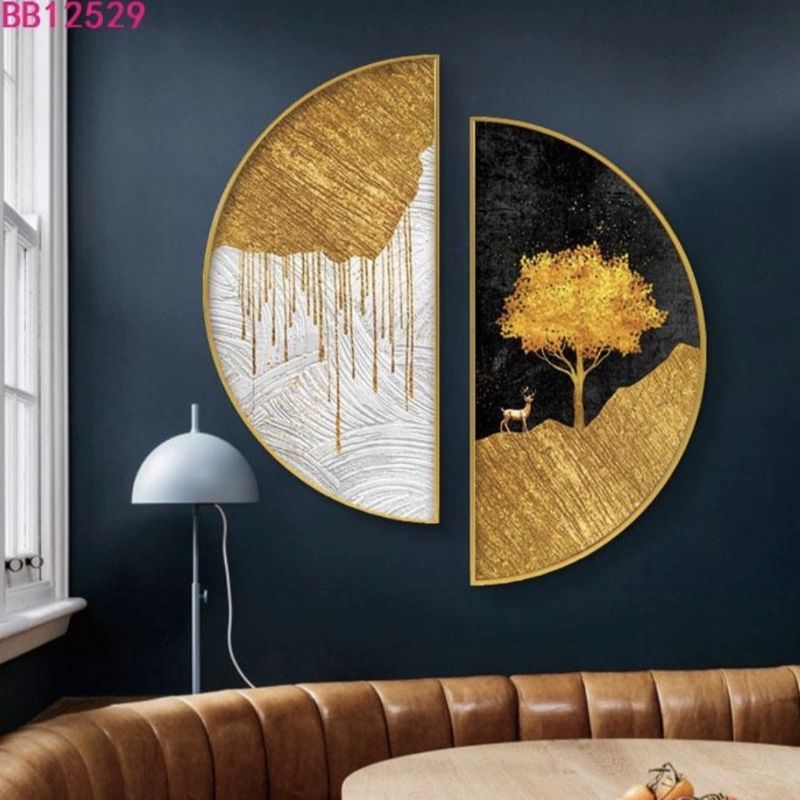 柿柿如意玄关装饰画新中式进门走廊过道壁画现代简约入户晶瓷挂画2