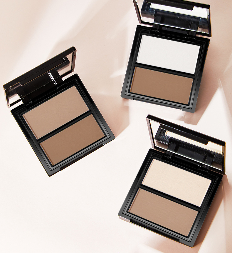 NOVO Three-dimensional Shaping dual-color Contouring Tray, three-dimensional high-gloss shadow Contouring powder, waterproof and sweat-proof, brightening skin tone pic 10