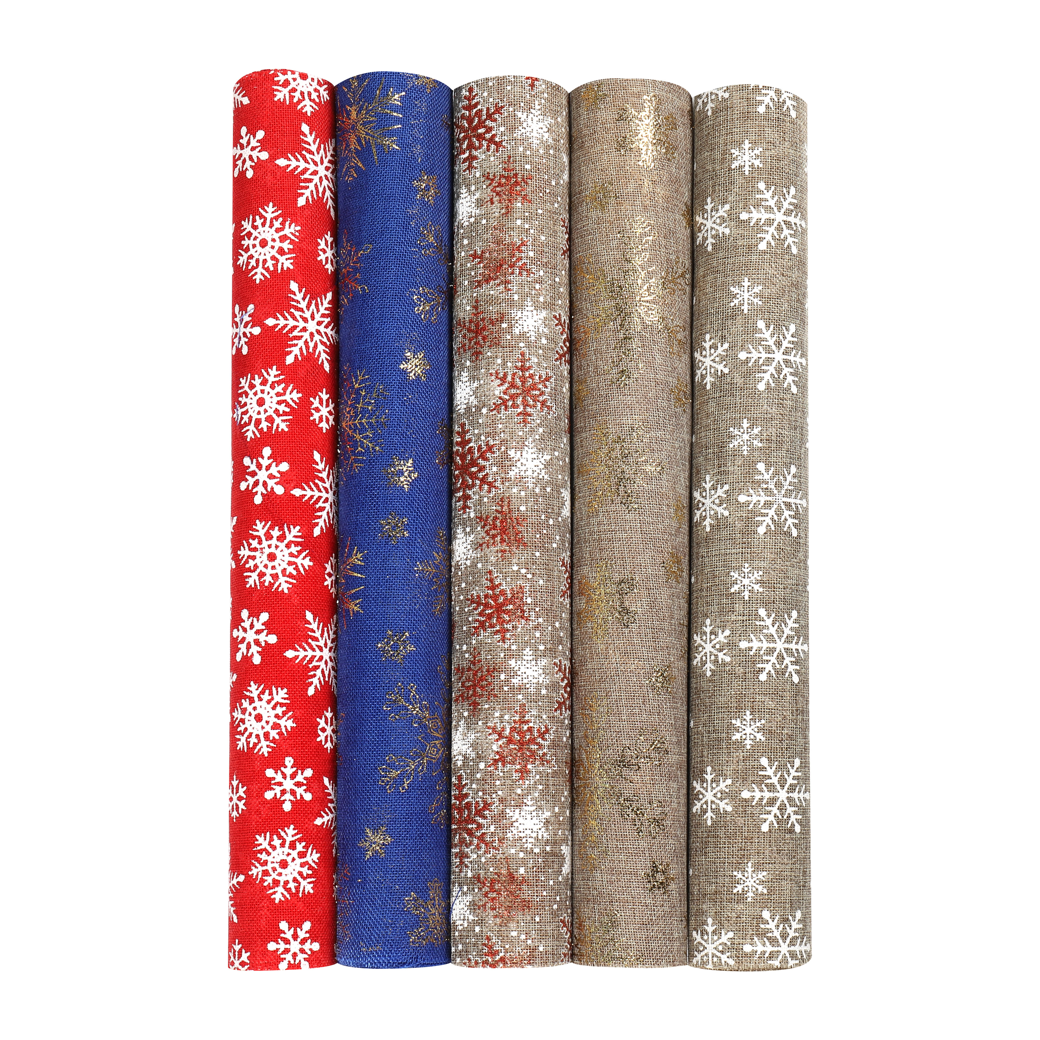 Chuso Craft 0842 Flower Wrapping Paper Christmas Supplies Christmas Tree Decoration Gift Packaging White Glue Christmas Tree Decoration Rib Webbing Spot Wholesale Hot Gold Red Green Floating Ribbon 2 details Picture