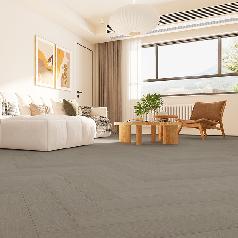 新品久盛白橡复合地板极简静谧灰灰白色拼花时尚环保自然K-62-A06详情图2