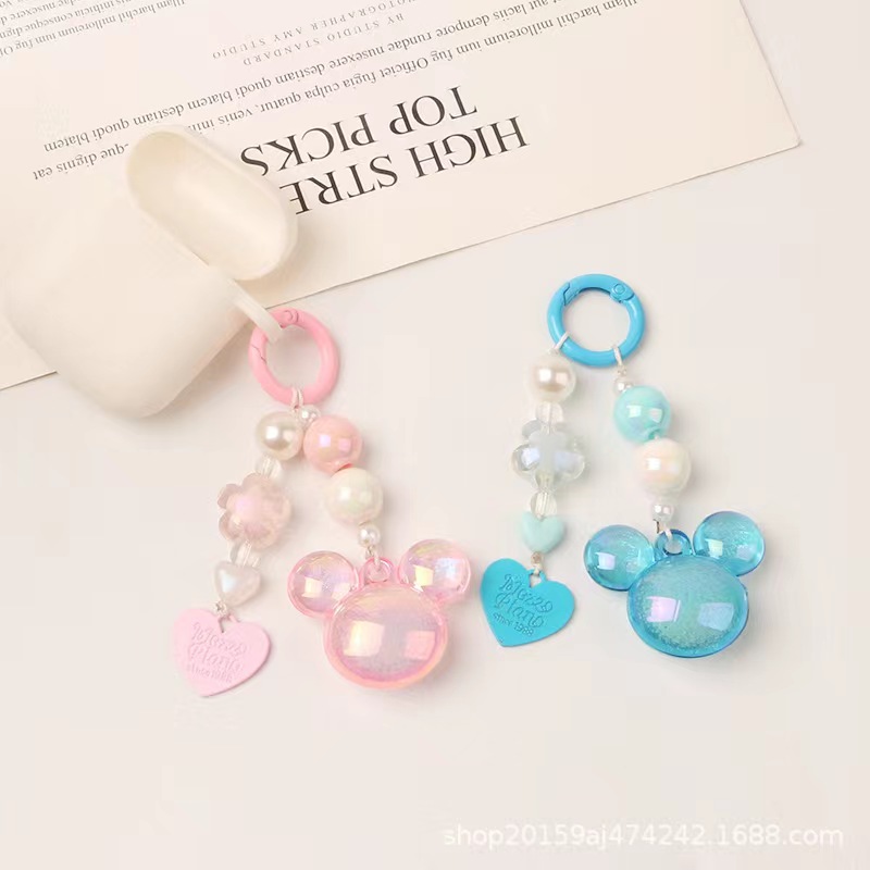 新款圆珠钥匙扣挂件小清新彩色卡通小熊树脂配件耳机套包装饰详情2