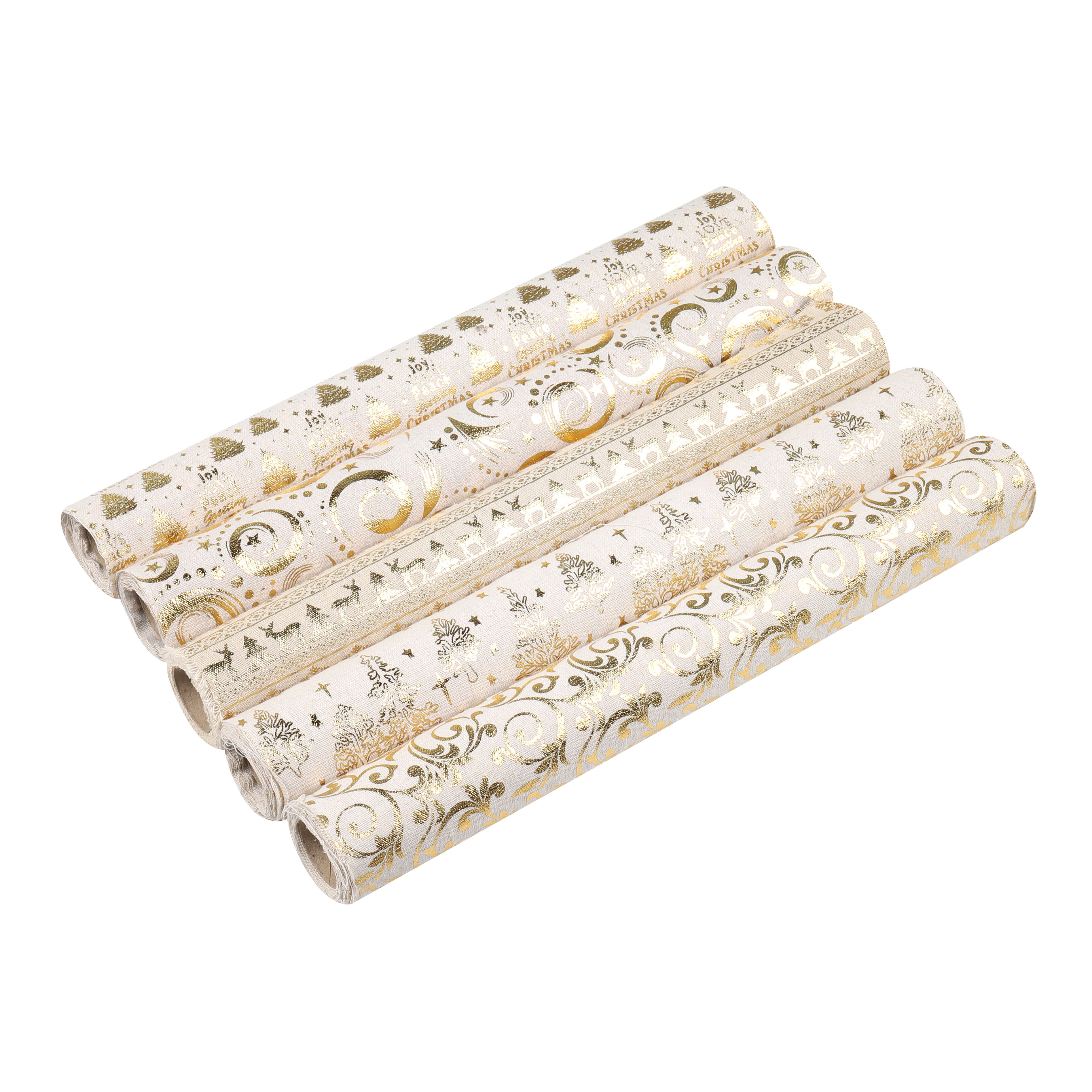 Chuso Craft 0842 Flower Wrapping Paper Christmas Supplies Christmas Tree Decoration Gift Packaging Cotton And Linen Hot Gold Red Green Floating Ribbon 2