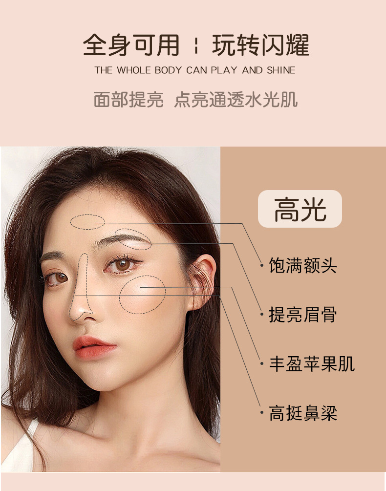 NOVO Three-dimensional Shaping dual-color Contouring Tray, three-dimensional high-gloss shadow Contouring powder, waterproof and sweat-proof, brightening skin tone pic 22