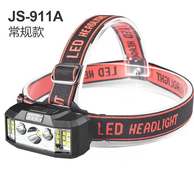 JS-911A headlight USB charging headlight Flood COB+ high beam headlight Running headlight cycling headlight Outdoor camping headlight mining headlight maintenance headlight