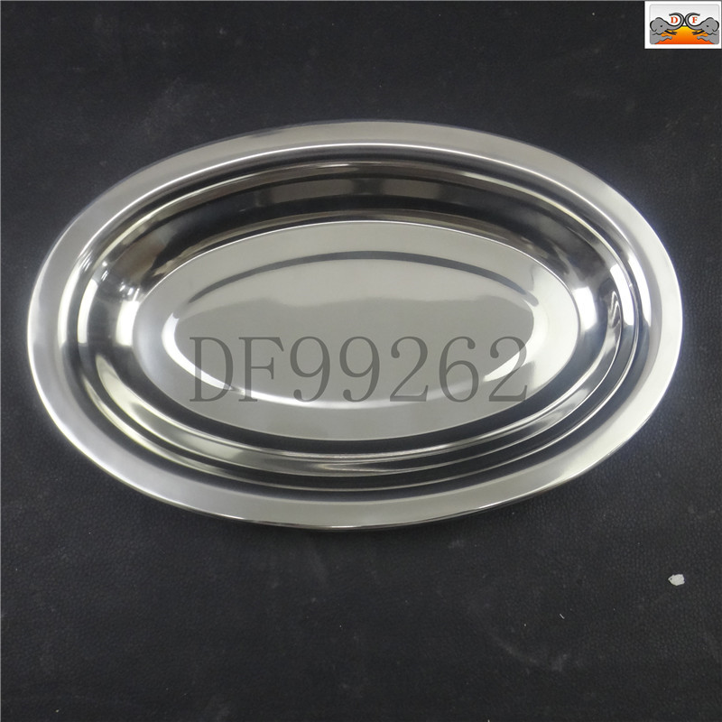 DF 99262 stainless steel fish plate, thickened multi-purpose plate, vegetable plate, oval rice noodle plate, barbecue plate, household stainless steel plate, DF TRADING HOUSE pic 4