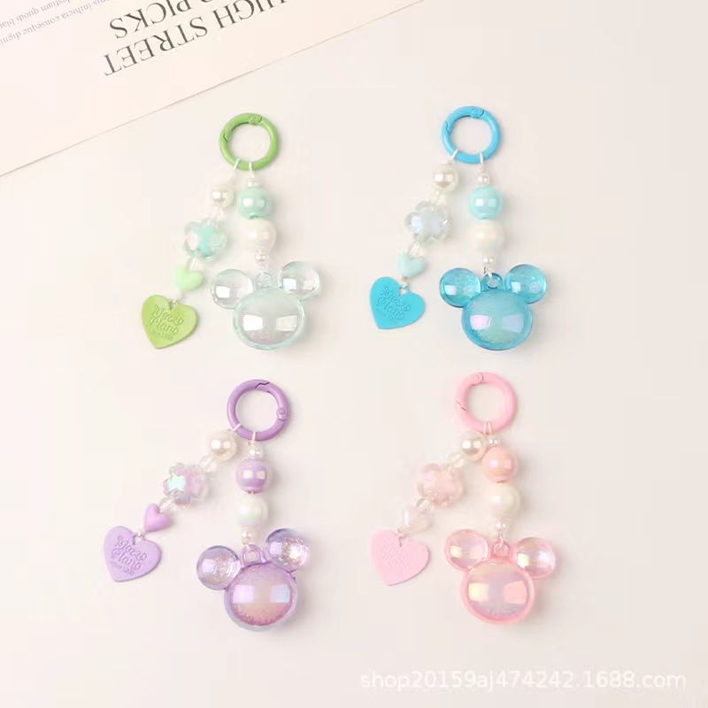 新款圆珠钥匙扣挂件小清新彩色卡通小熊树脂配件耳机套包装饰详情4
