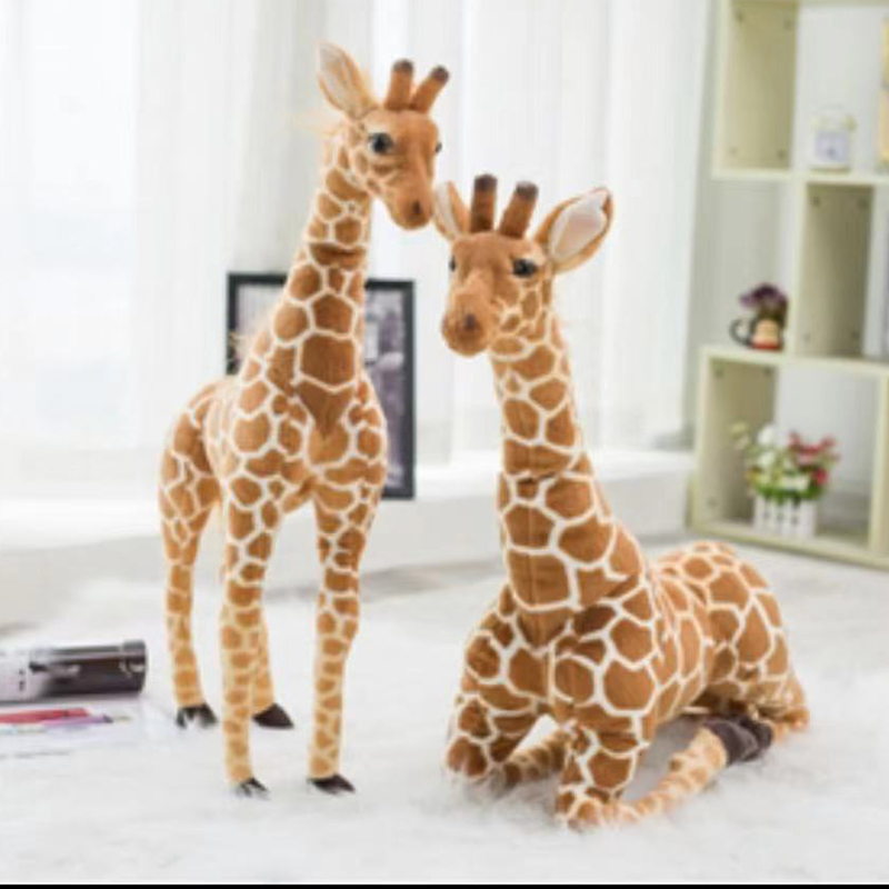 外贸出口毛绒动物仿真公仔礼品促销节日礼物毛绒仿真长颈鹿大量现货供应