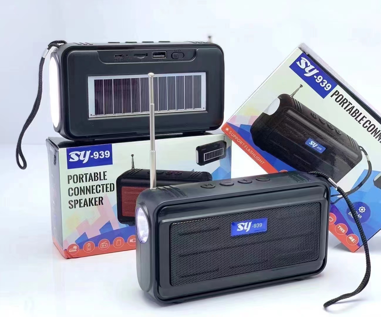 蓝牙音箱SY939收音机可插U盘TF卡带太阳能详情2
