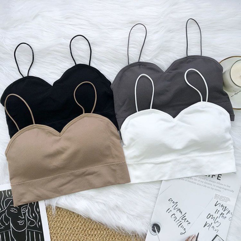 The New Summer Hollowed-Out Bra Girls Gather Together No Underwire Bra Students Anti-Slip Sports Wrap Chest