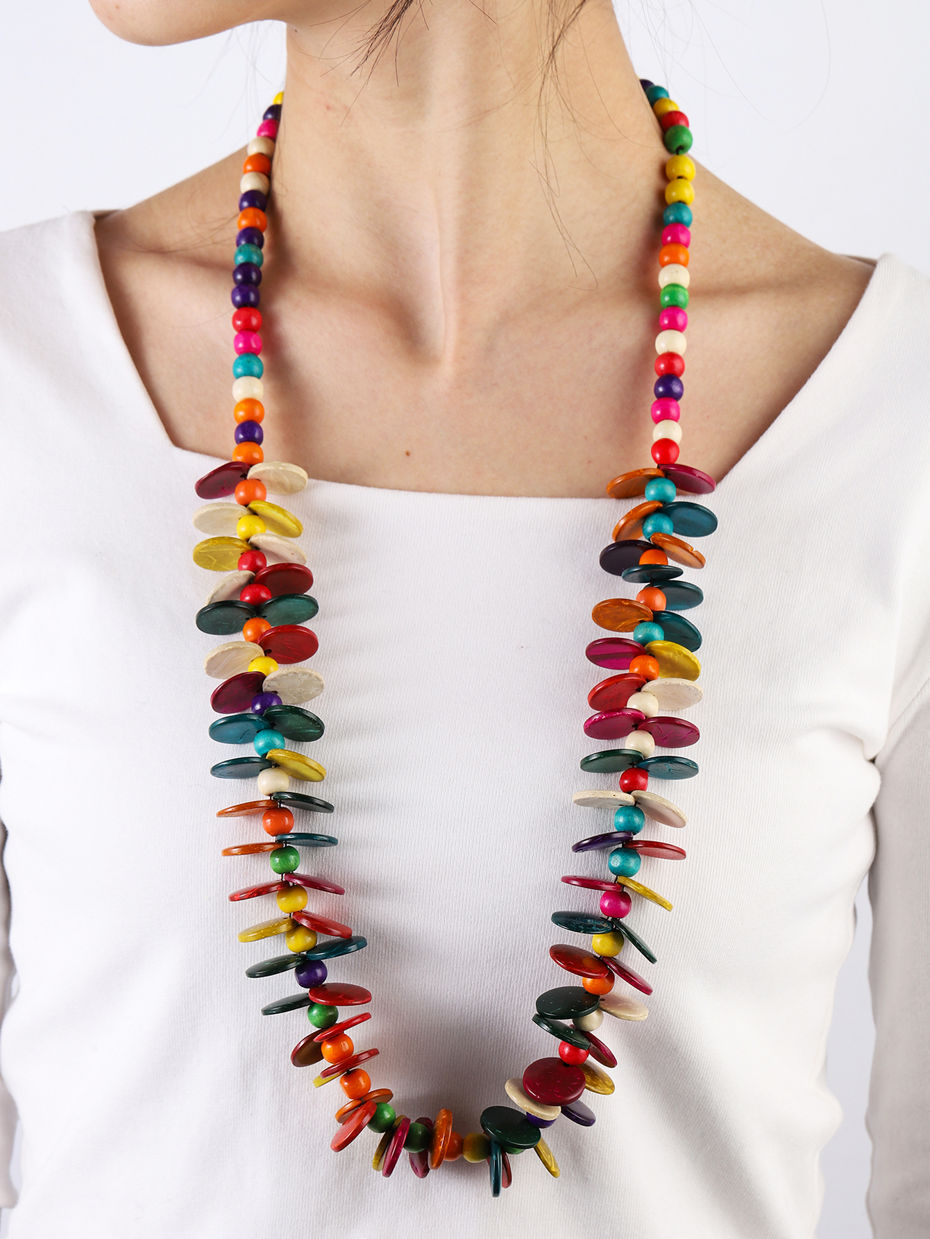 Bohemian tropical style ethnic style retro handmade coconut shell beaded necklace Fucoi-217 thumbnail