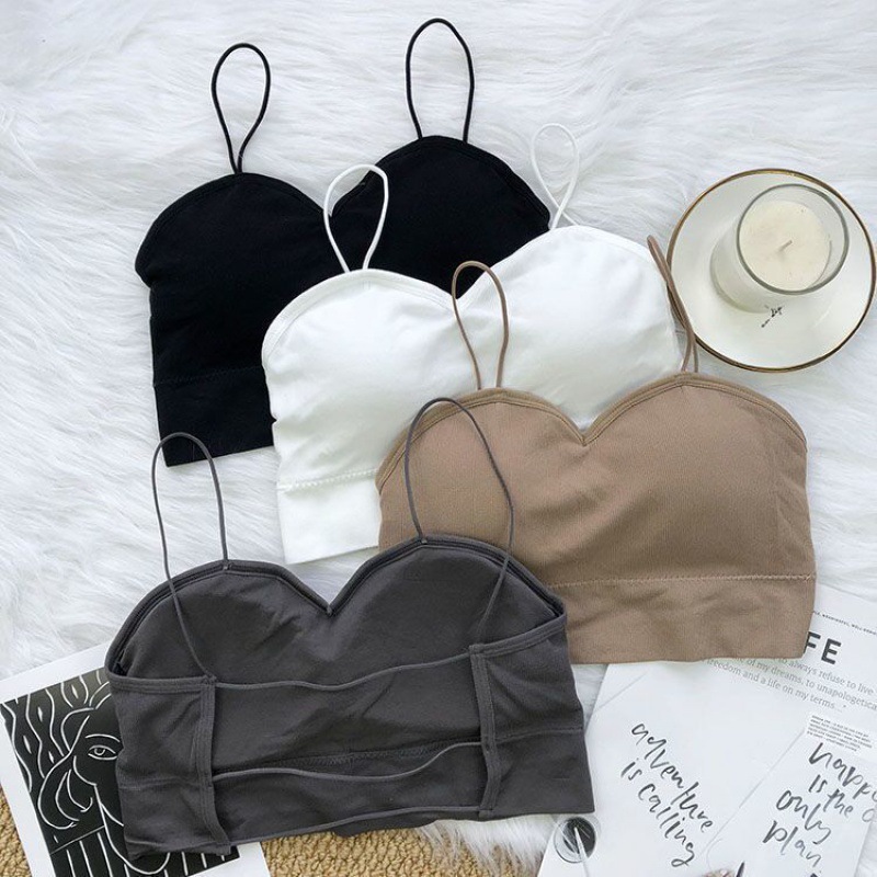 The New Summer Hollowed-Out Bra Girls Gather Together No Underwire Bra Students Anti-Slip Sports Wrap Chest Application Scenario