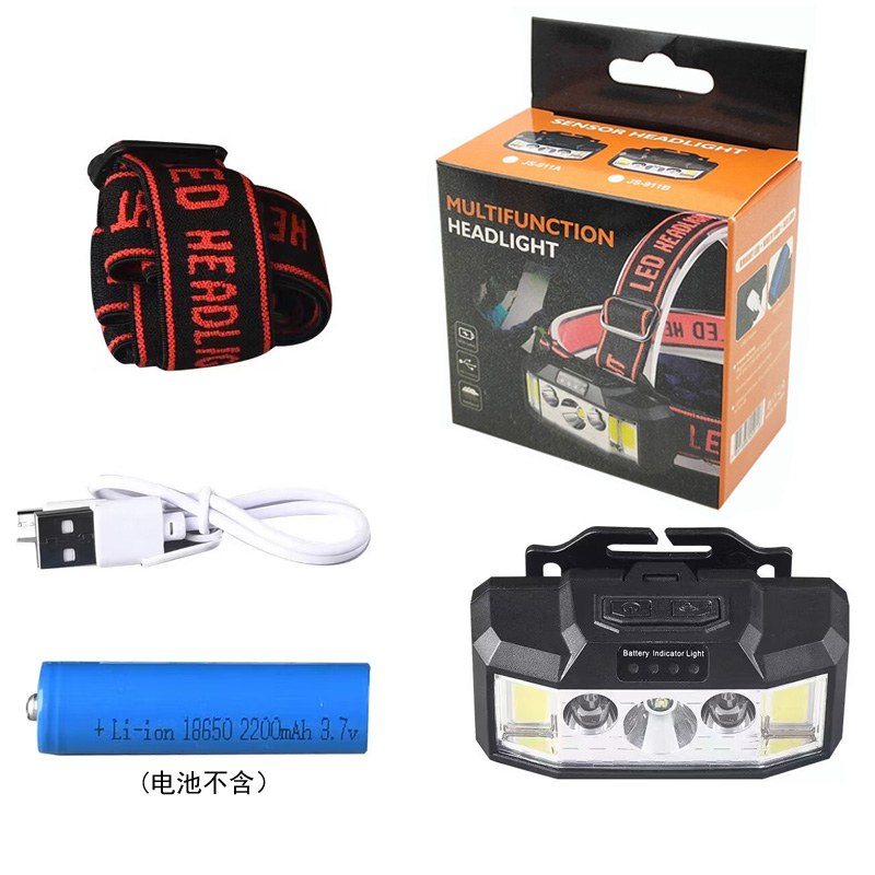 JS-911B USB recargable faros luz de inundación COB+ faros de luz alta faros de correr faros de ciclismo faros de camping al aire libre faros de minería faros de mantenimiento Specification image