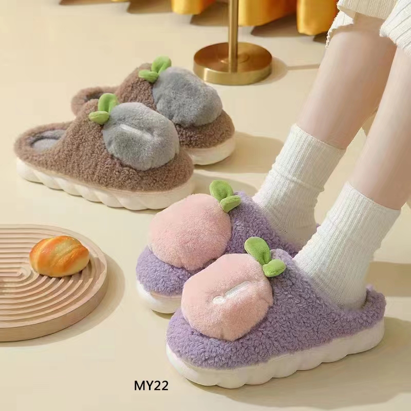 Cotton-wool sliPPER AUTUMN WINTER MEN AND women with slip-proof indoor shoe lovers slippers lovely fruit modelling hairy slipper