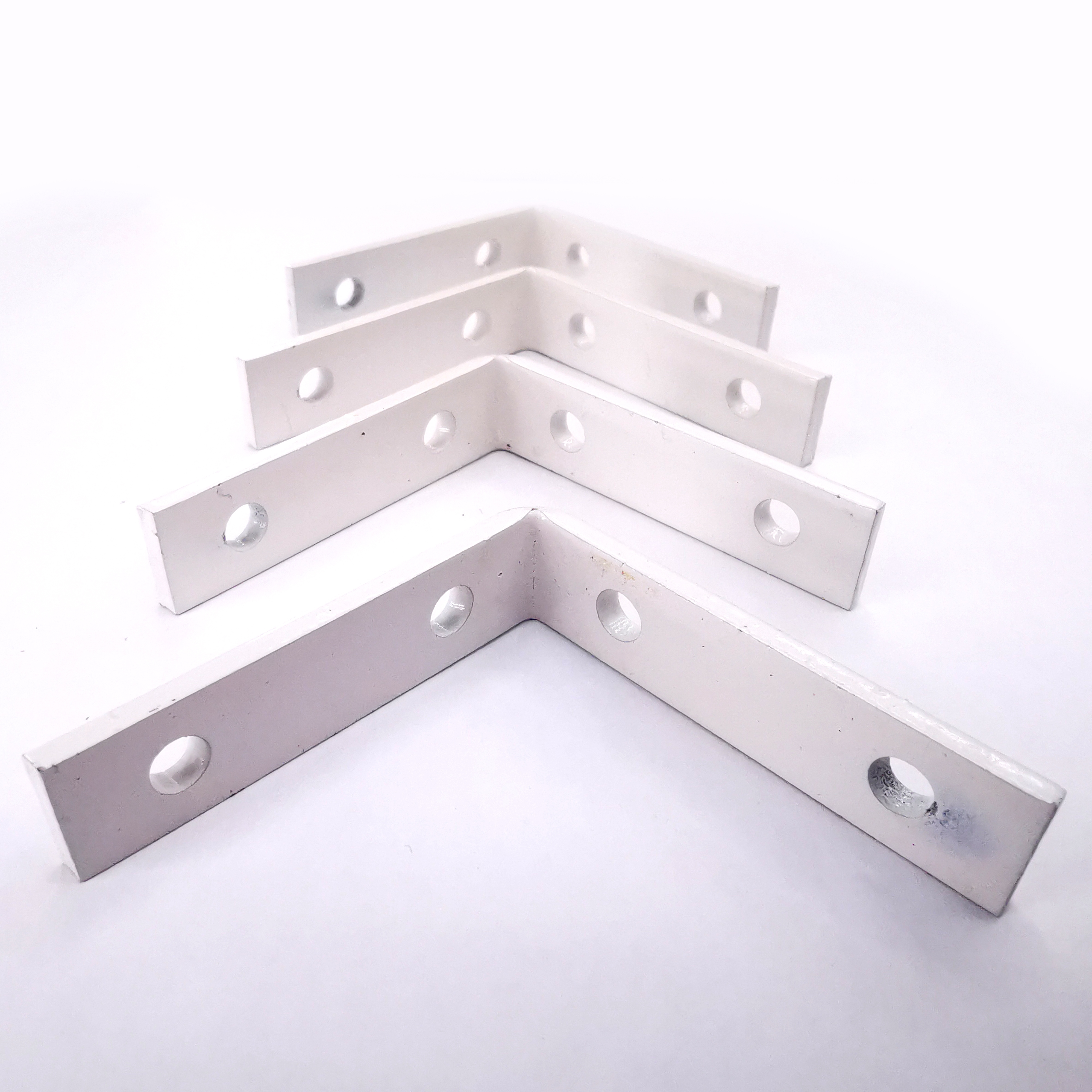 Black and white right Angle L type small corner code, rounded corner plate bracket, Angle iron fixer, right Angle bracket, wooden table and chair fixed corner code Item Picture