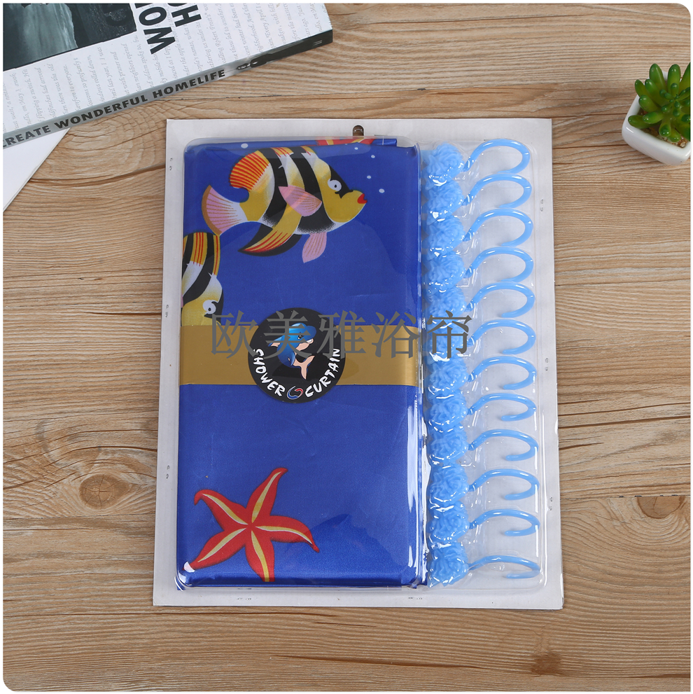 Bathroom shower curtain set Perforation-free toilet tarp toilet mildew proof partition curtain Shower curtain curtain Door curtain Specification drawing