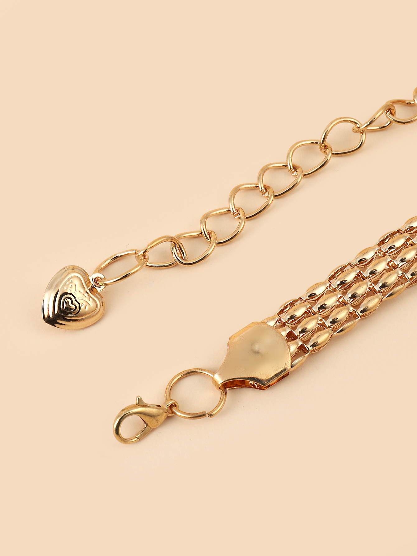 y34, a trendy golden metal rhinestone pearl leaf buckle spring elastic band paired with a thin waist chain belt for pants Item Picture