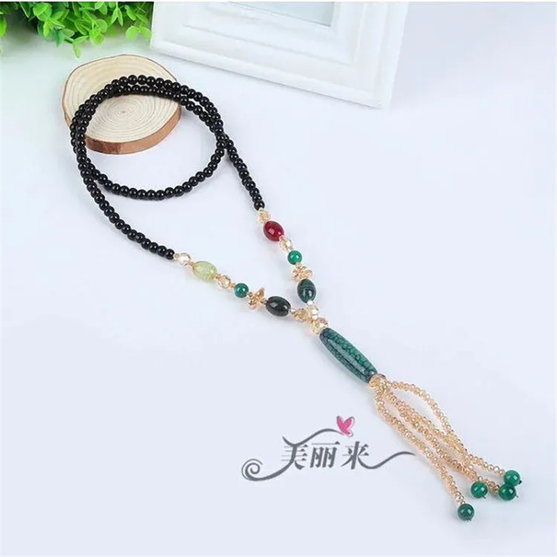 Totem Jewelry Boutique Agate Tube Pendant Necklace Sweater Chain 127 details Picture