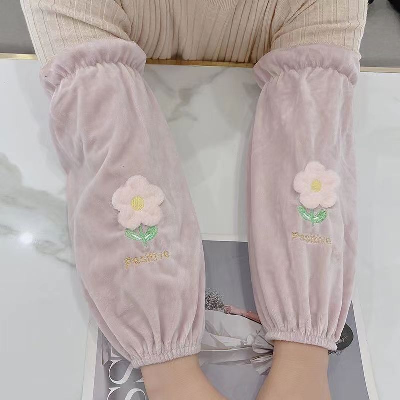 Add Long Sleeves For Women's Autumn And Winter Work Sleeve Anti-Fouling Sleeves Cuff Plush details Picture