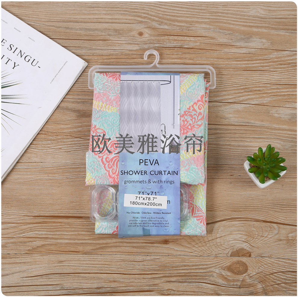 Shower curtain Waterproof mildew resistant thickened curtain Bathroom partition curtain perforation-free door curtain Bath curtain 082-7 shower curtain Application Scenario