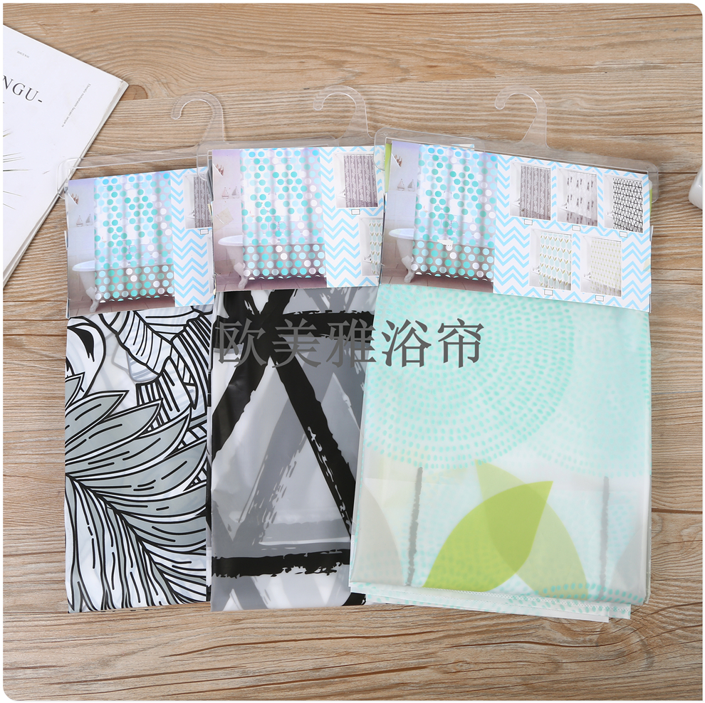 Bathroom shower curtain set Perforation-free toilet tarp toilet mildew proof partition curtain Shower curtain curtain Door curtain snap shower curtain full figure