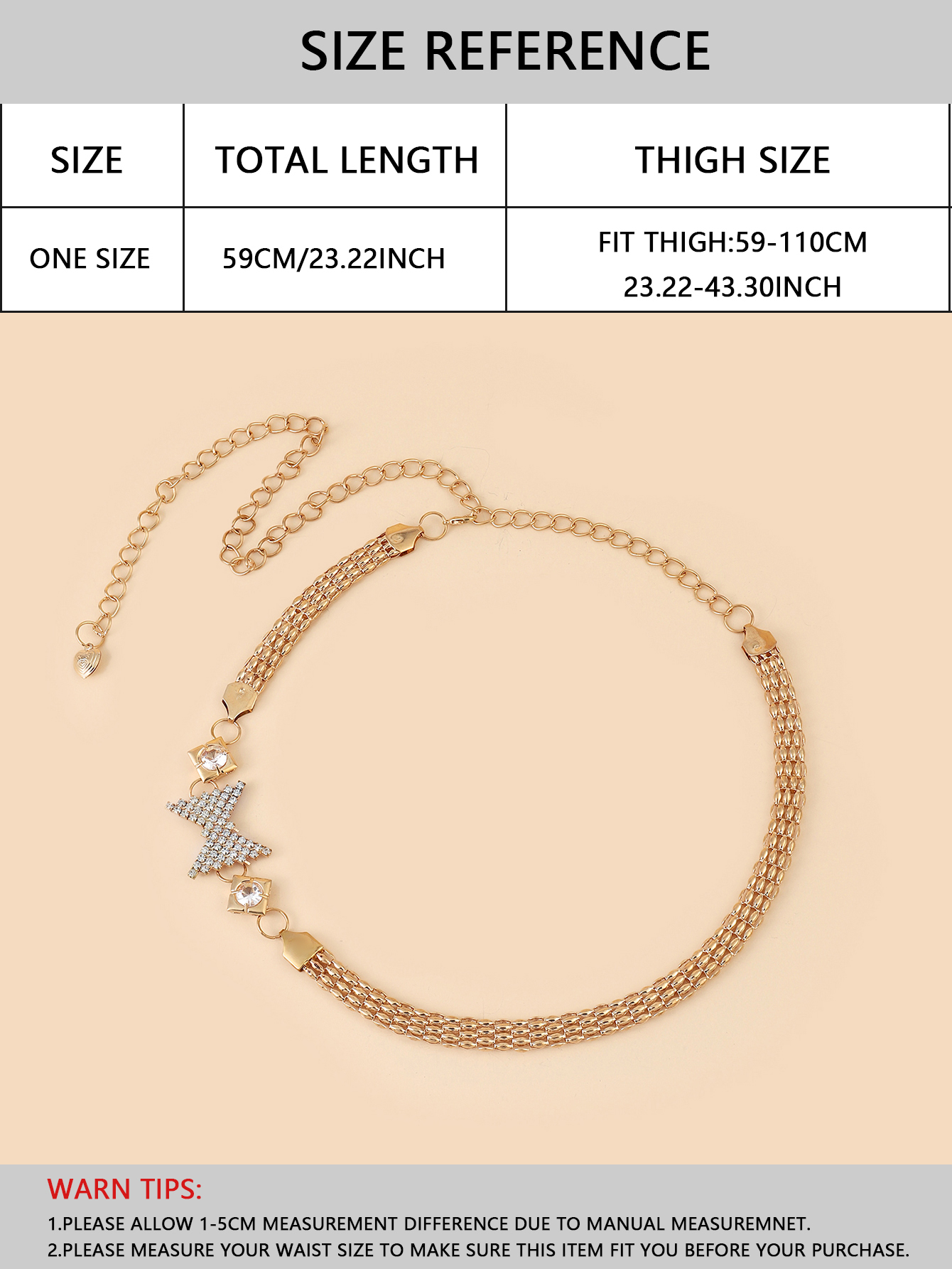 y34, a trendy golden metal rhinestone pearl leaf buckle spring elastic band paired with a thin waist chain belt for pants Specification image