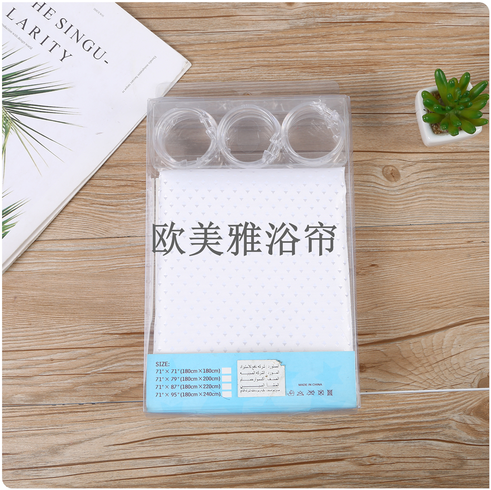 Bathroom shower curtain set Perforation-free toilet tarp toilet mildew resistant partition curtain Shower curtain curtain Door curtain boxed shower curtain Specification drawing