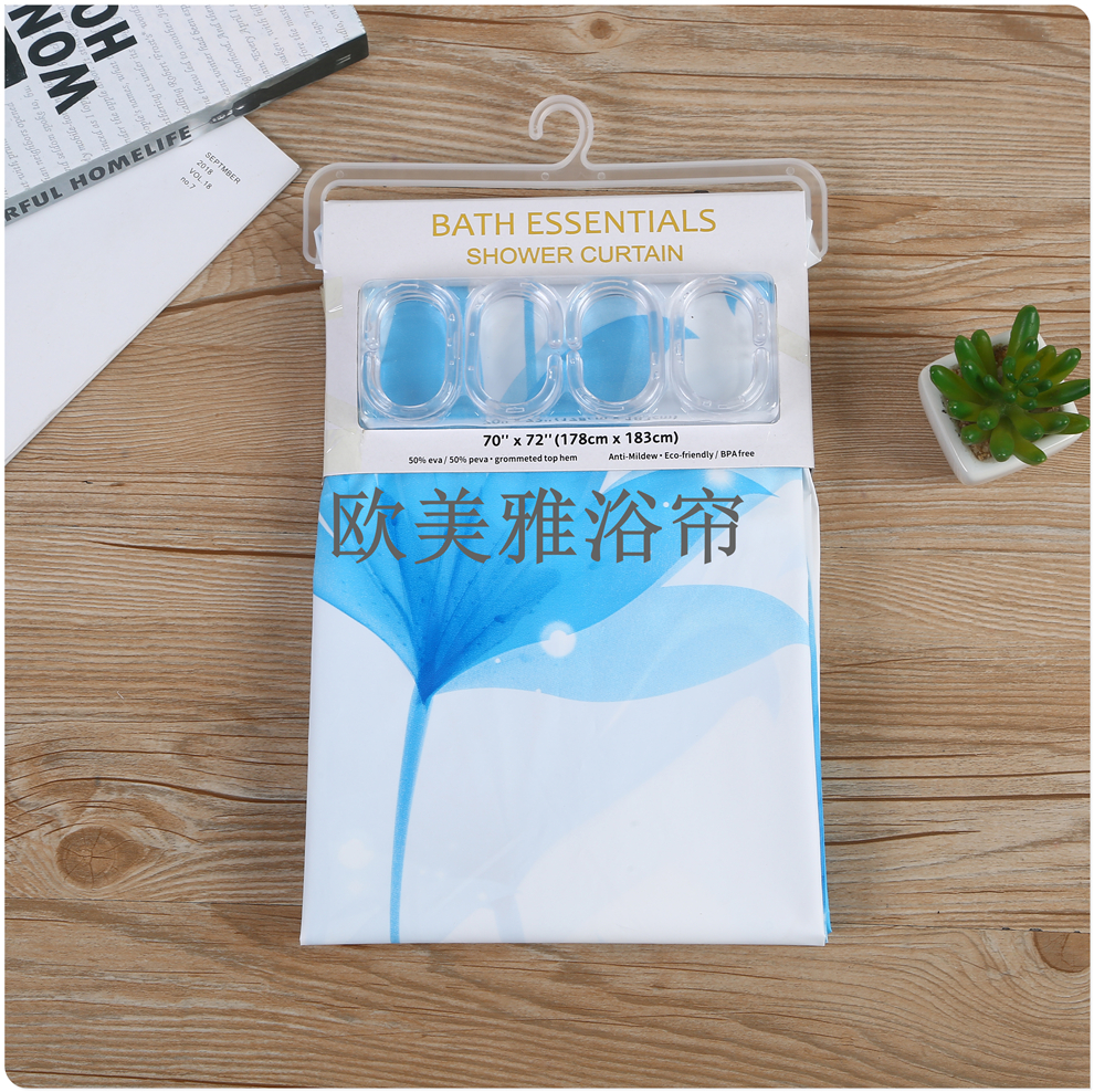 Shower curtain Waterproof mildew resistant thickened curtain Bathroom partition curtain perforation-free door curtain Bath curtain printed shower curtain Application Scenario