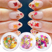 Fall Maple Leaf nail accessories glitter Nail accessories