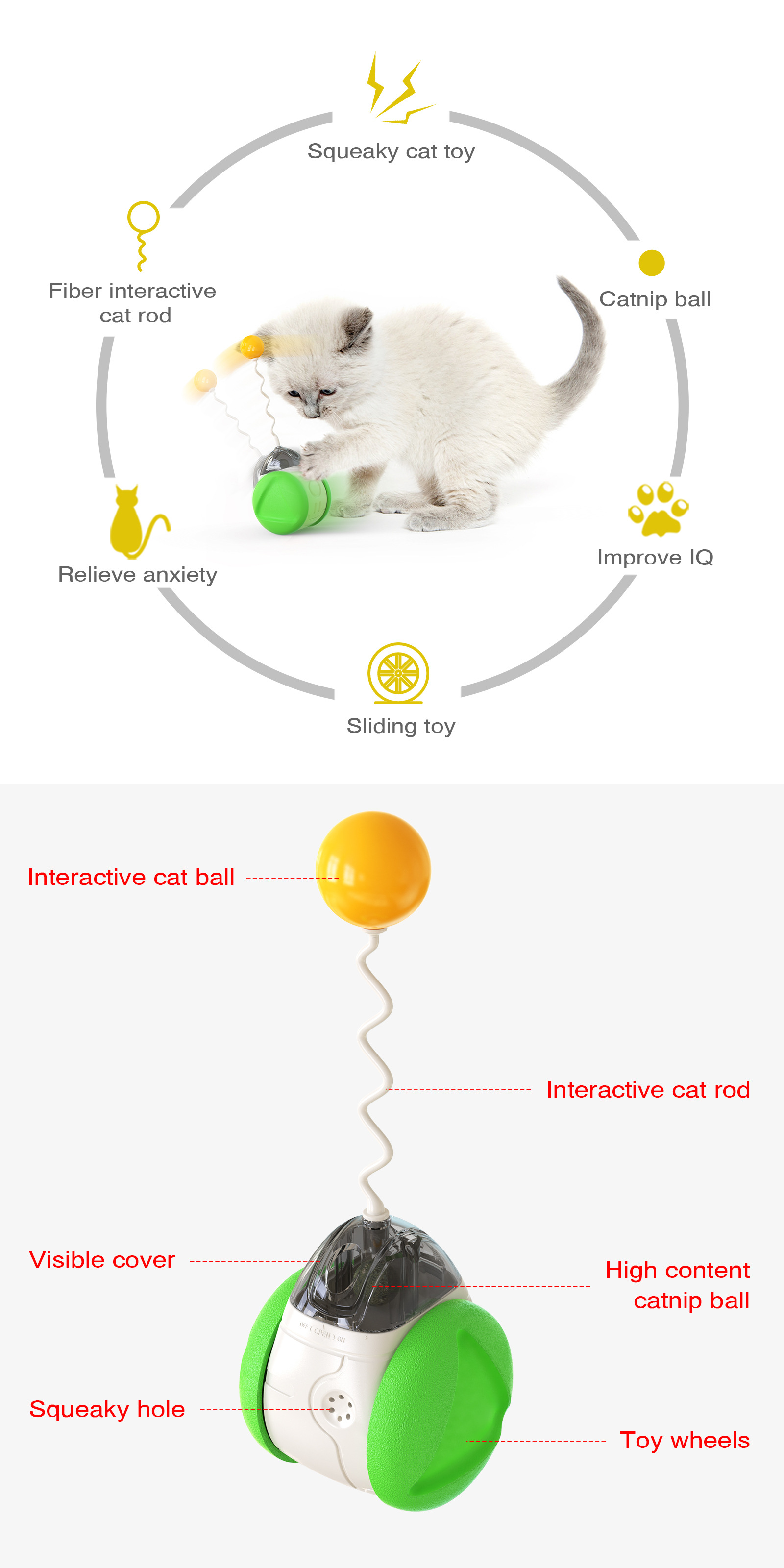 新款宠物用品发声平衡车猫咪自嗨玩具解闷吸引猫咪注意力提高智力猫咪宠物玩具详情8