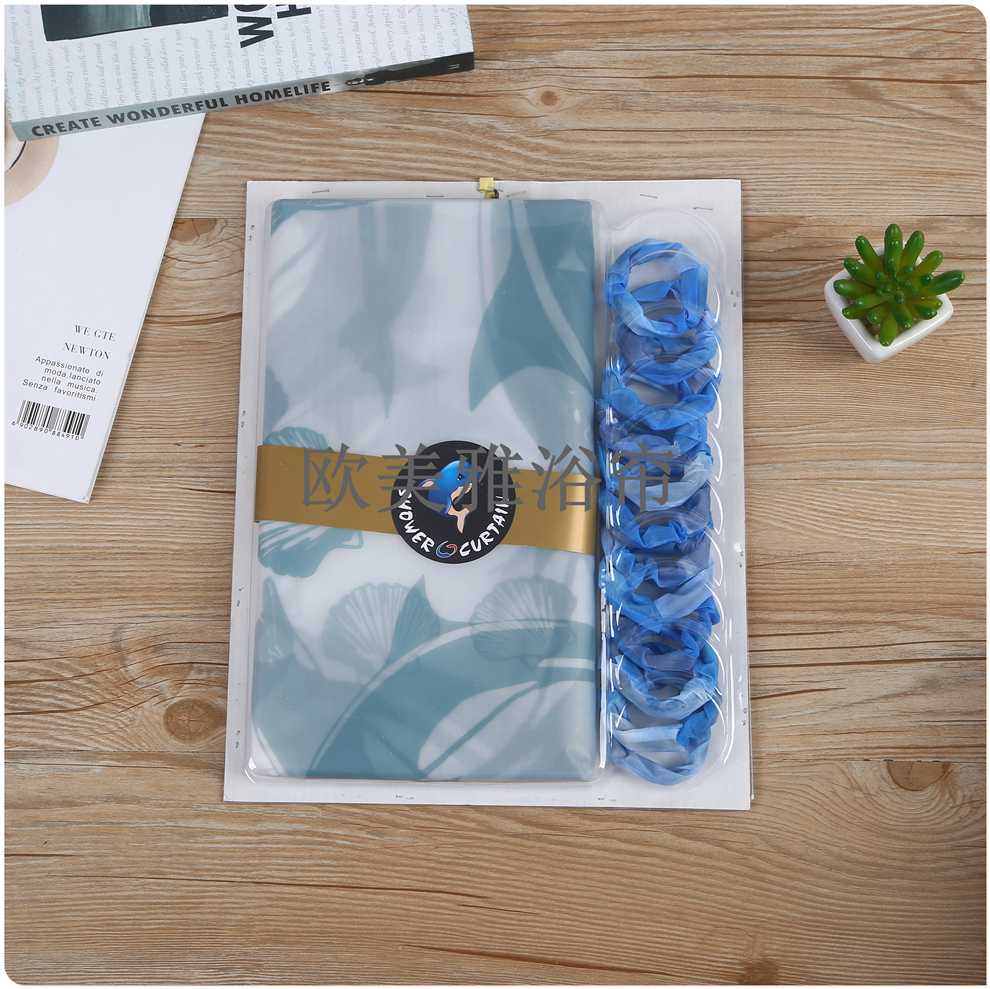 Shower curtain Waterproof mildew resistant thickened curtain Bathroom partition curtain perforation-free door curtain Bath curtain eva cloth ring shower curtain Application Scenario
