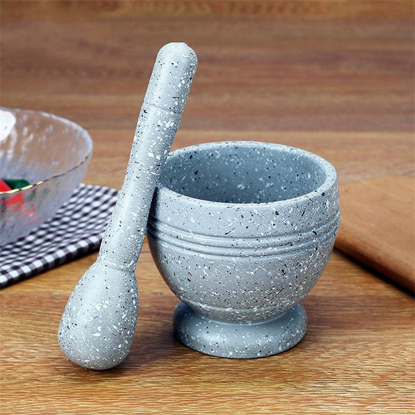 Imitation stone garlic mortar black resin garlic rammer
