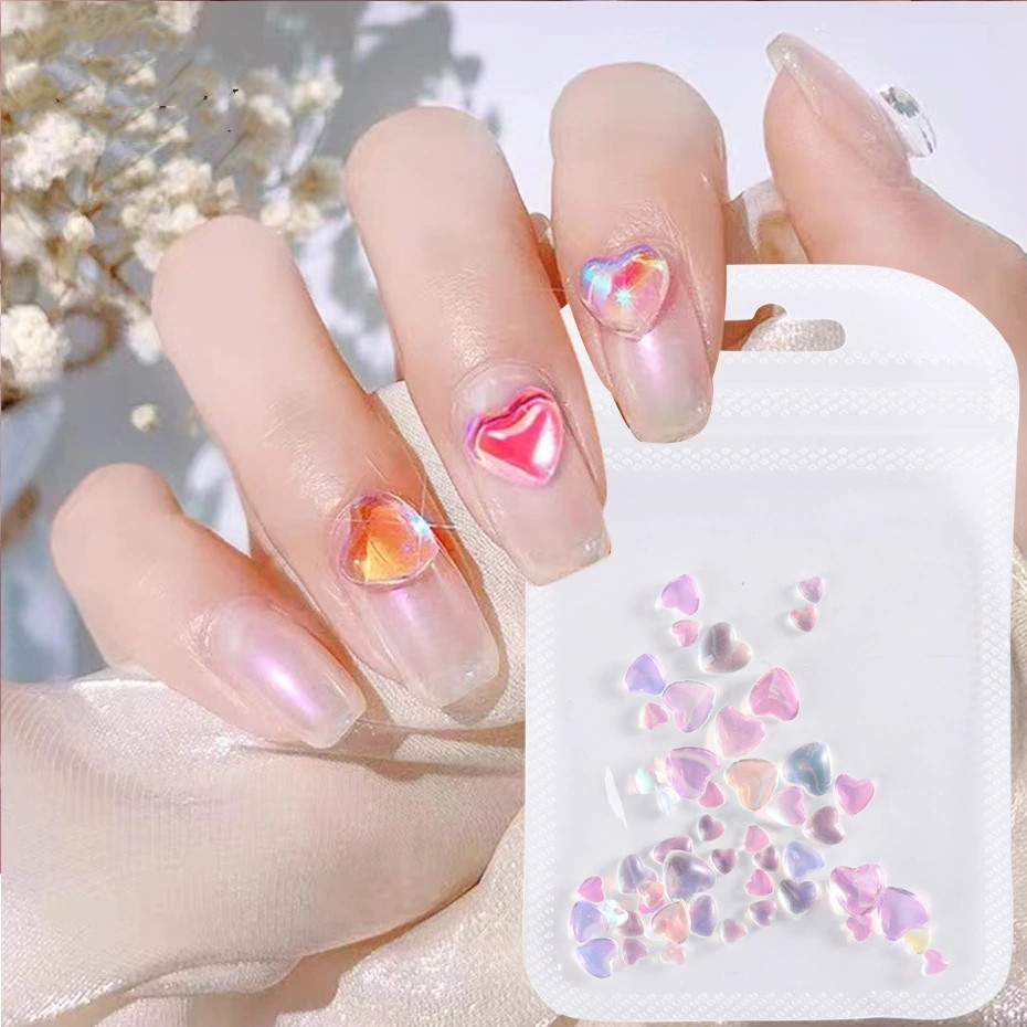 Cross-border new nail accessories bag resin aurora love color 3d three-dimensional butterfly nail accessories wholesale