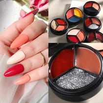 New canned Japanese Solid Cream Cream Solid color Glitter nail gel set