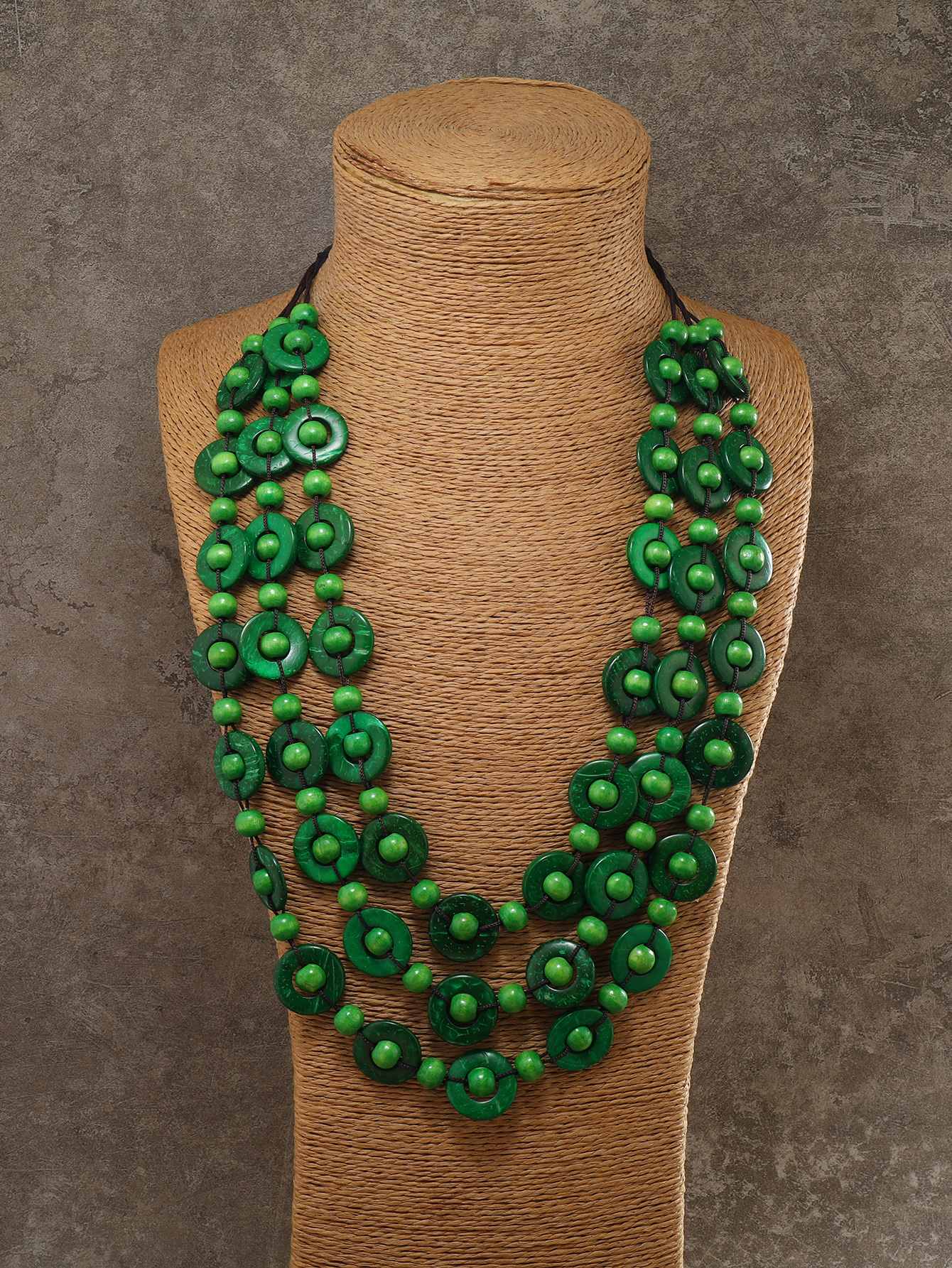 Bohemian tropical style ethnic style vintage handmade coconut shell necklace Fu Coir -250 Specification drawing
