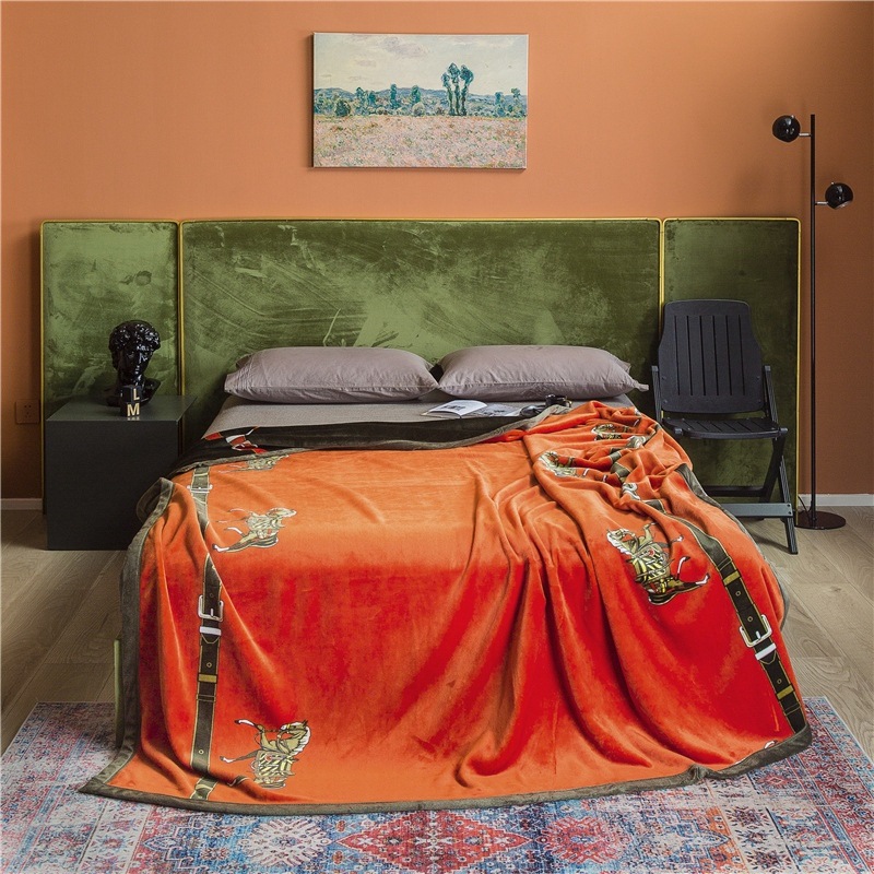 Hot On Amazon Thickened Double-layer Velvet Comforter Soft Quilts Winter Cover Flannel Blanket thumbnail