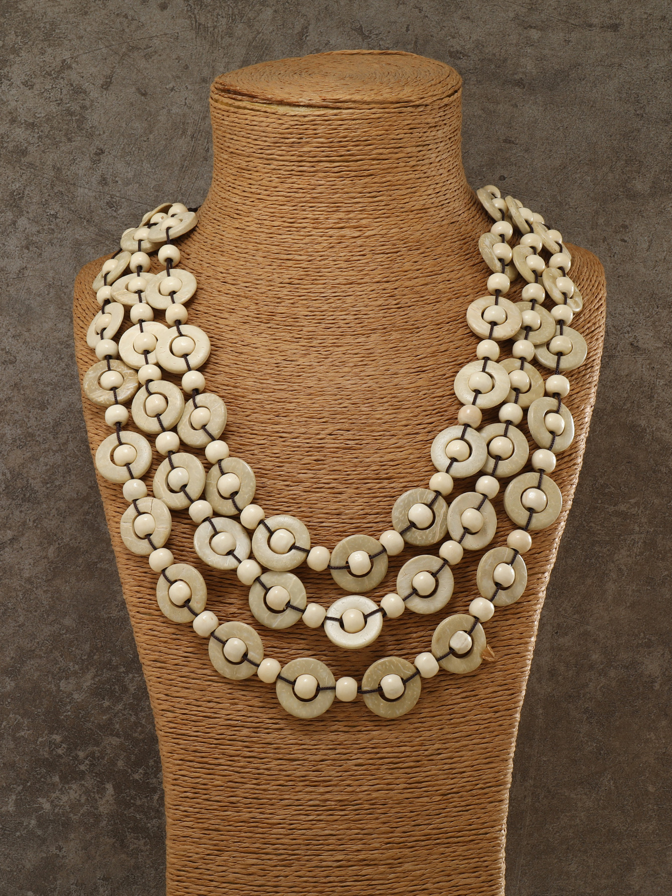 Bohemian tropical style ethnic style vintage handmade coconut shell necklace Fu Coir -250 Item Picture