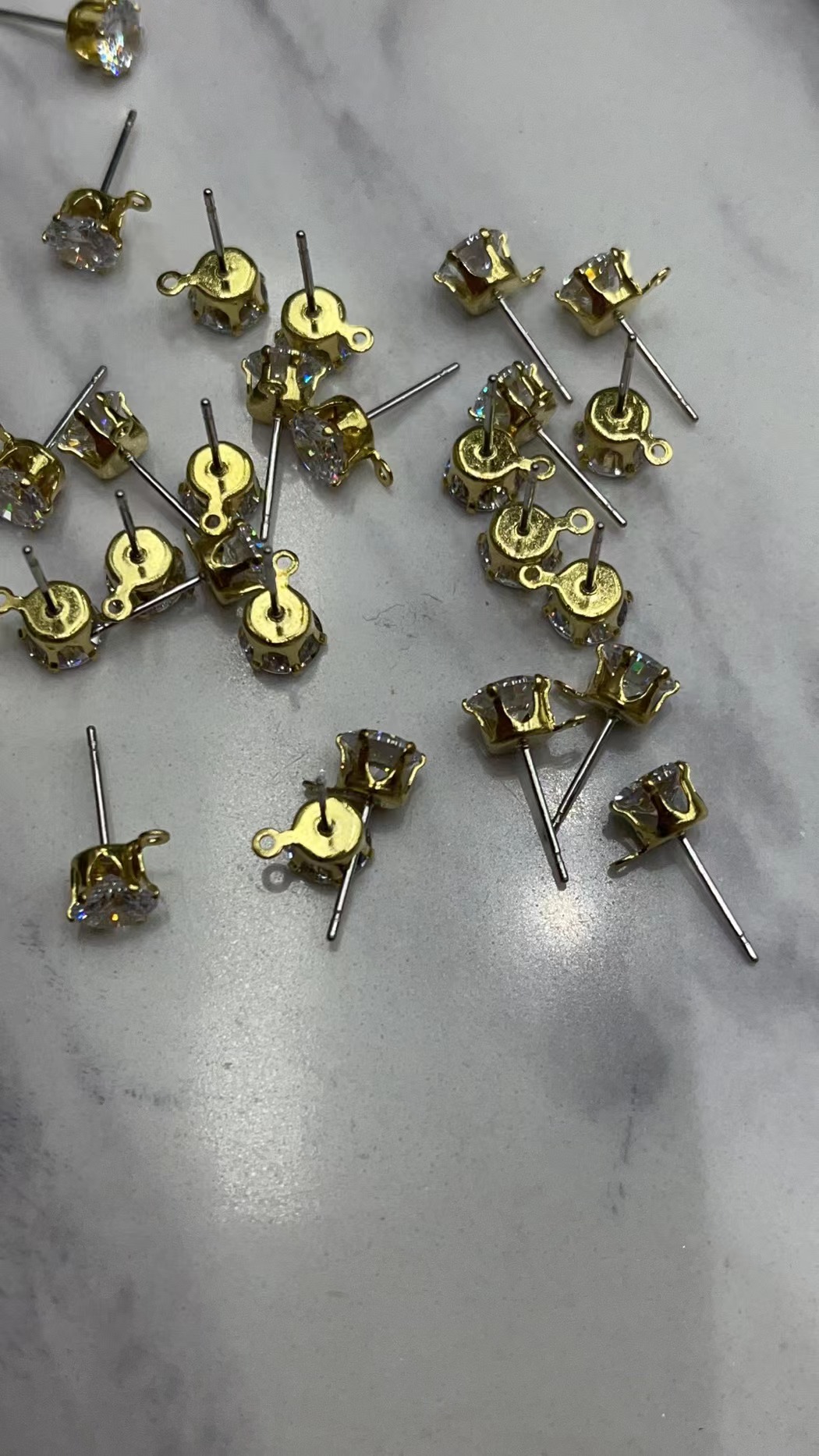 6Mm Sterling Silver Needle Single Lift + Crystal Zirconium Manufacturers Direct Sales Network Red Diy Earrings Accessories details Picture