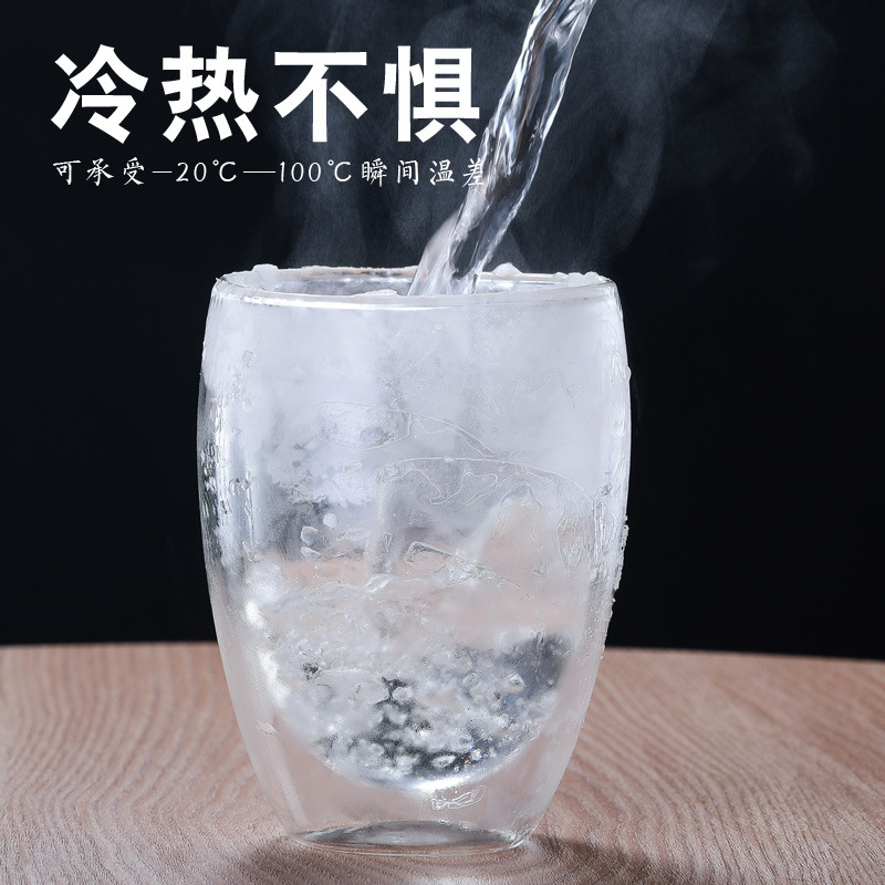 Manufacturers Wholesale Thickened Double Glass Egg Cup Insulated Home Coffee Cup Water Cup Juice Cup Milk Cup Specification drawing