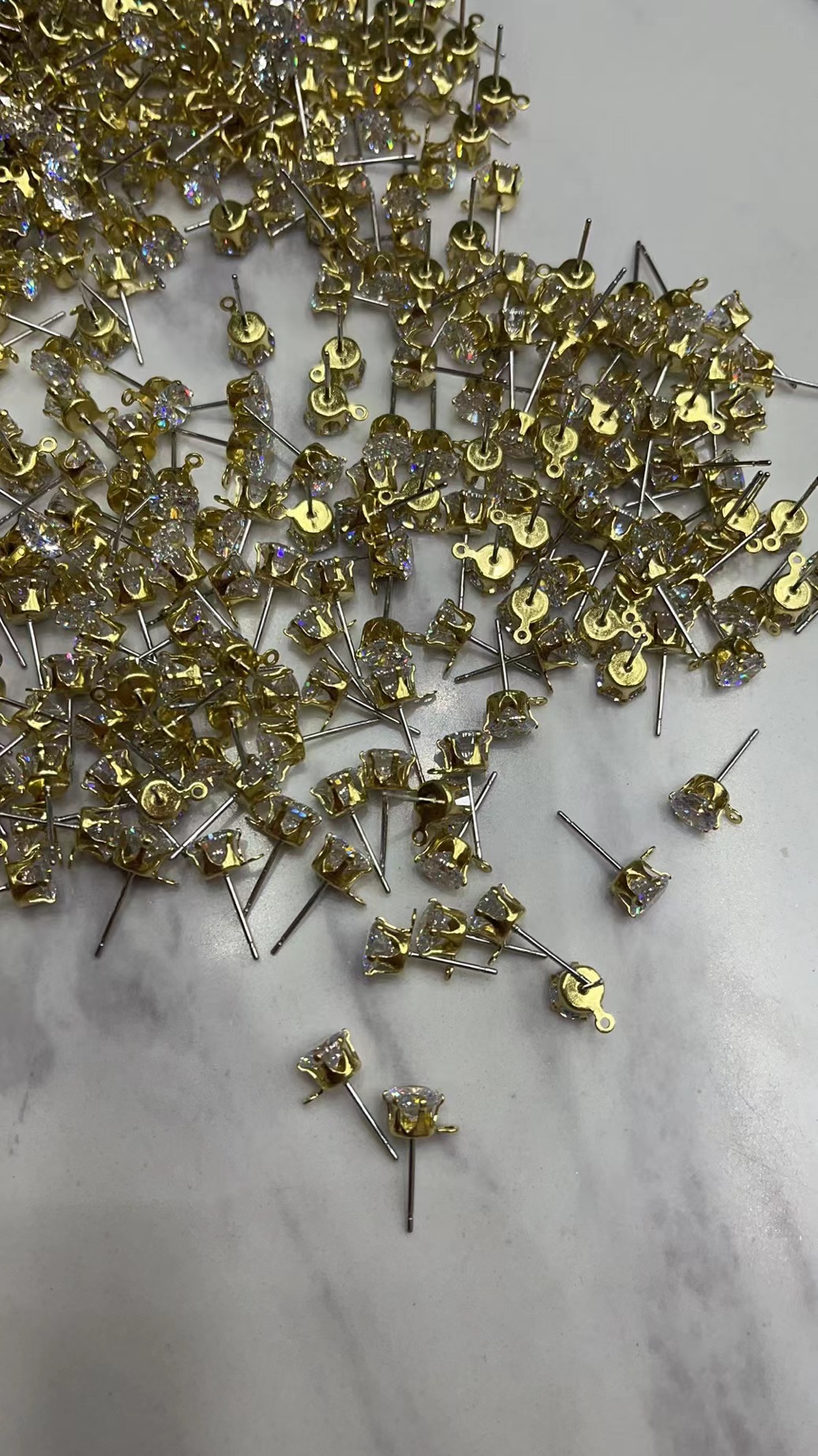 6Mm Sterling Silver Needle Single Lift + Crystal Zirconium Manufacturers Direct Sales Network Red Diy Earrings Accessories Item Picture